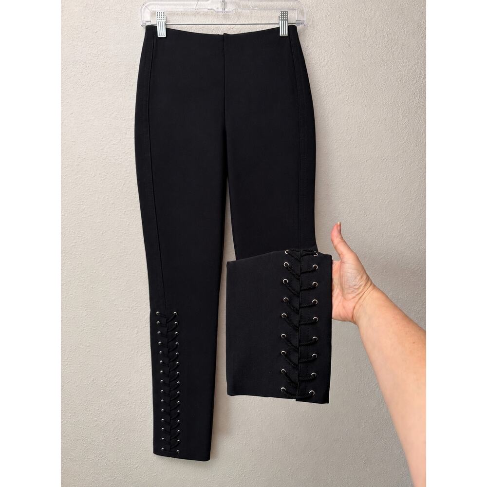 NWT Derek Lam 10 Crosby Black Lace Up Side Trouser Pants